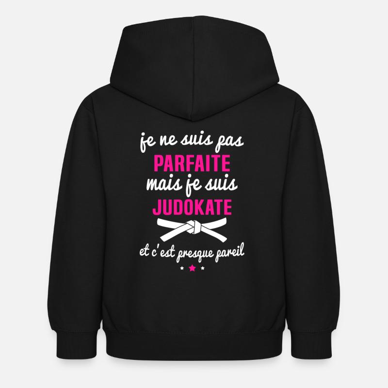 je ne suis pas parfaite mais je suis judokate - Sweat à capuche Enfant - noir