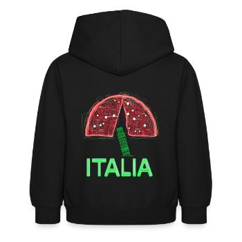 Italia Pizza Pise - Sweat à capuche Enfant - noir - Dos - AI Model Kid Female (0cm)