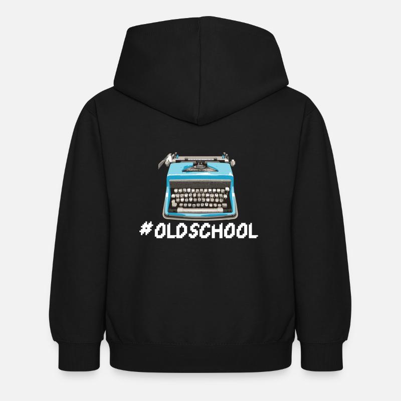 machine à écrire oldschool - Sweat à capuche Enfant - noir