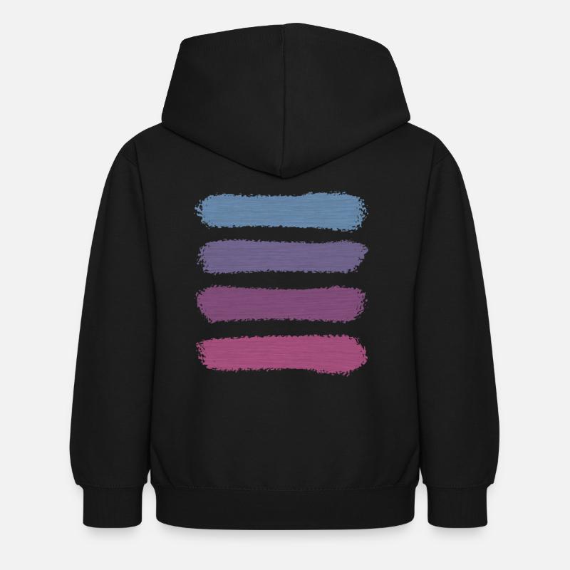 Rayures rétro vintage « Violet Sunset » - Sweat à capuche Enfant - noir