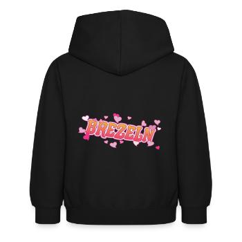 Des bretzels avec un cœur pour les fans de bretzels - Sweat à capuche Enfant - noir - Dos - AI Model Kid Female (0cm)
