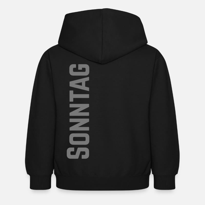 Dimanche en semaine sous forme de texte - Sweat à capuche Enfant - noir