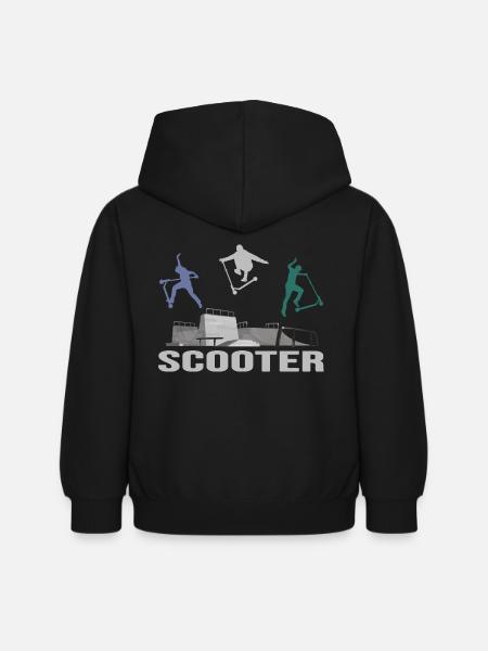 stuntscooter rollerscooter scooter e-scooter - Kinder Hoodie - Schwarz