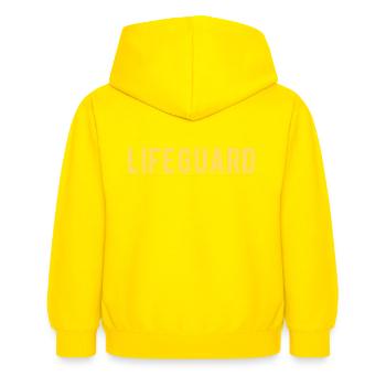 Rettungsbrigade Hemd - Kinder Hoodie - Gelb - Hinten - AI Model Kid Female (0cm)