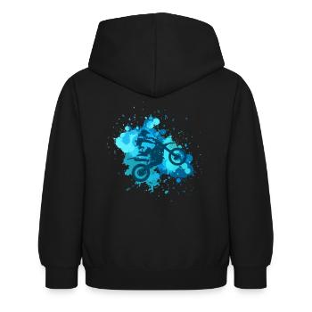 Motocross - Kinder Hoodie - Schwarz - Hinten - AI Model Kid Female (0cm)