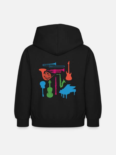 Musikinstrumente - Kinder Hoodie - Schwarz