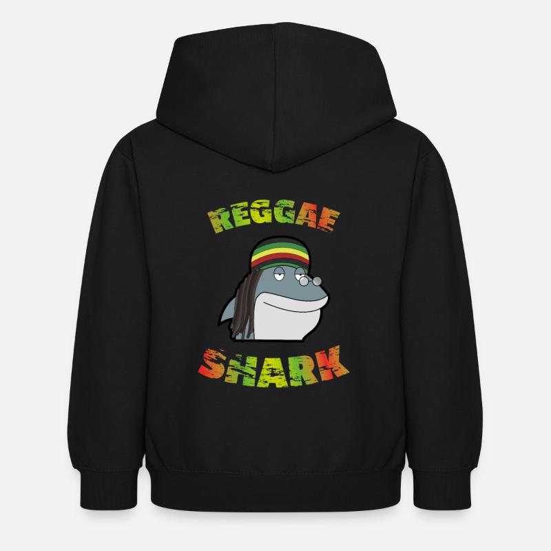 Reggae Shark paix Shark Cillout Cool Chill Shirt - Sweat à capuche Enfant - noir