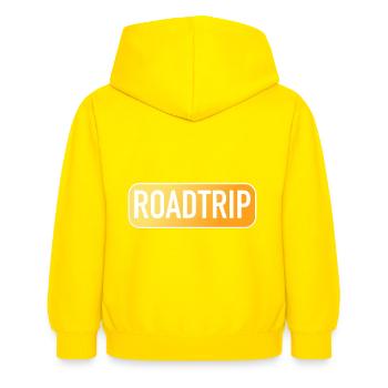 Road trip - Sweat à capuche Enfant - jaune - Dos - AI Model Kid Female (0cm)