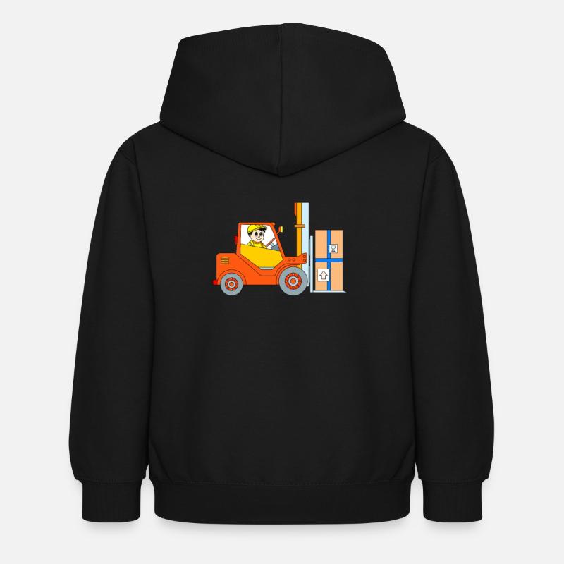 chariot élévateur à fourche - Sweat à capuche Enfant - noir
