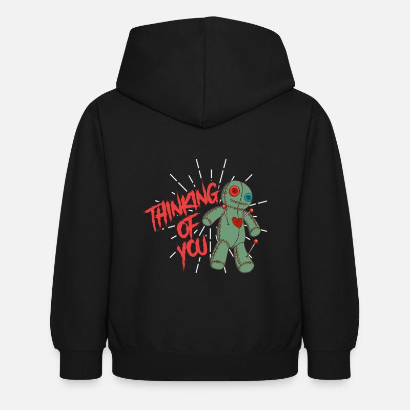 Halloween Vaudou - Penser à vous - Sweat à capuche Enfant - noir