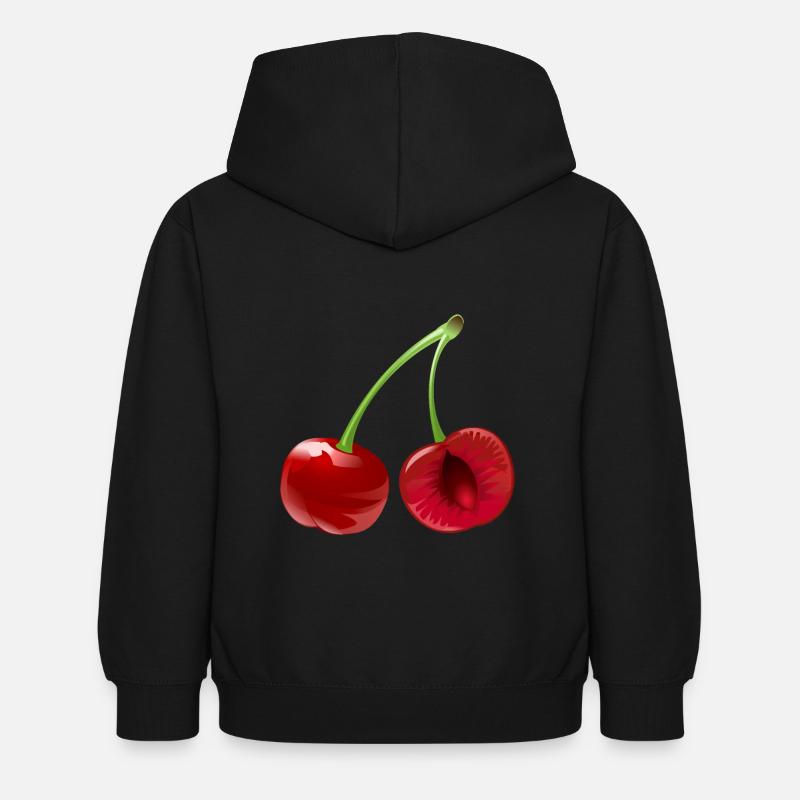 Cherry Fruit Fruit Cherry Fruit - Kids Hoodie - black