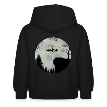 Gyrocopter Tragschauber Mondschein Geschenk (0435) - Kinder Hoodie - Schwarz - Hinten - AI Model Kid Female (0cm)