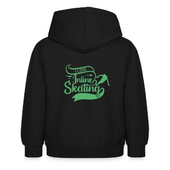 Inline Skate Inline Skate Inline Skate - Kinder Hoodie - Schwarz - Hinten - AI Model Kid Female (0cm)