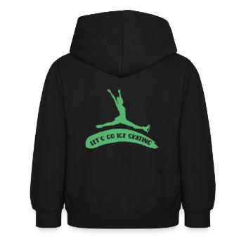 Patinage de glace - Sweat à capuche Enfant - noir - Dos - AI Model Kid Female (0cm)