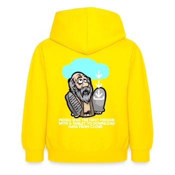 DOWNLOAD MOSES Cloud Computing IT Informatiker - Kinder Hoodie - Gelb - Hinten - AI Model Kid Female (0cm)
