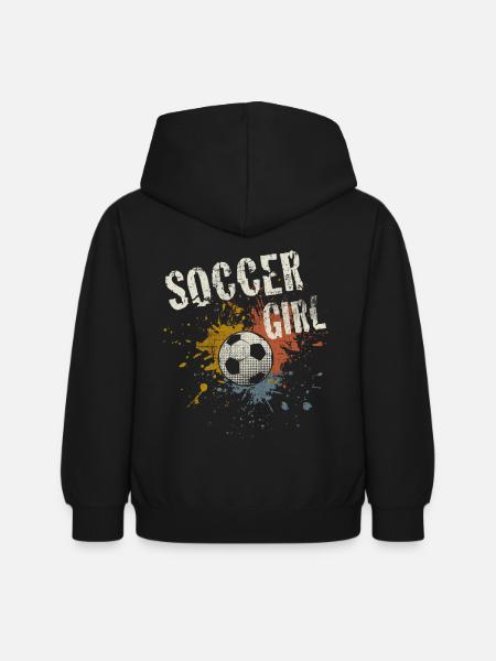 Fußball Mädchen - Kinder Hoodie - Schwarz