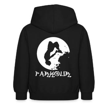 Parkour - Sweat à capuche Enfant - noir - Dos - AI Model Kid Female (0cm)
