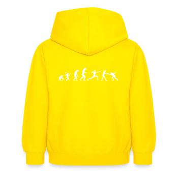 Fechter Evolution - Kinder Hoodie - Gelb - Hinten - AI Model Kid Female (0cm)