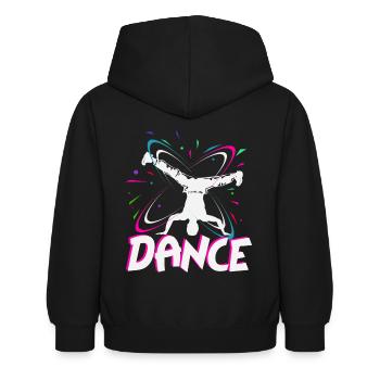 Breakdancer - Kinder Hoodie - Schwarz - Hinten - AI Model Kid Female (0cm)
