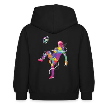 Frauenfußball Fußballer - Kinder Hoodie - Schwarz - Hinten - AI Model Kid Female (0cm)