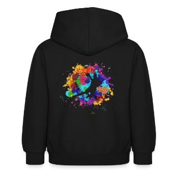 Handball - Kinder Hoodie - Schwarz - Hinten - AI Model Kid Female (0cm)