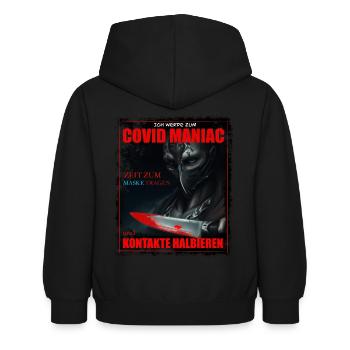 Wear mask & halve contacts they said - Kids Hoodie - black - Back - AI Model Kid Female (0cm)