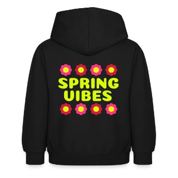 Ambiance printanière (huit fleurs) - Sweat à capuche Enfant - noir - Dos - AI Model Kid Female (0cm)