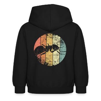 Ameise - Kinder Hoodie - Schwarz - Hinten - AI Model Kid Female (0cm)