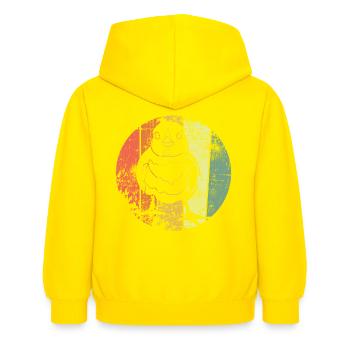 Küken - Kinder Hoodie - Gelb - Hinten - AI Model Kid Female (0cm)