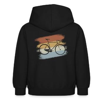 Rennrad - Kinder Hoodie - Schwarz - Hinten - AI Model Kid Female (0cm)