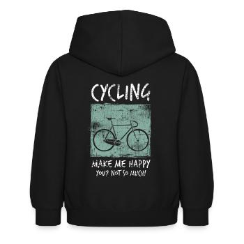 Rennrad - Kinder Hoodie - Schwarz - Hinten - AI Model Kid Female (0cm)
