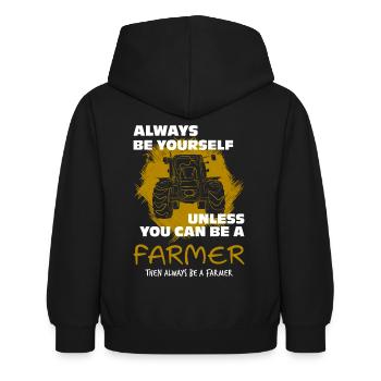Traktor lustig - Kinder Hoodie - Schwarz - Hinten - AI Model Kid Female (0cm)