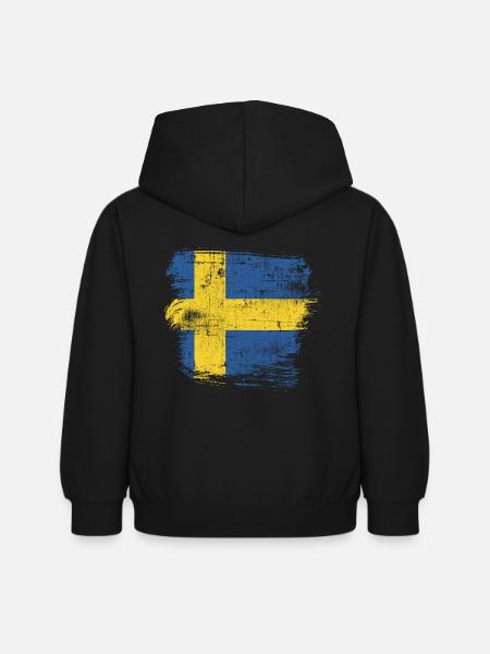 Schweden - Kinder Hoodie - Schwarz