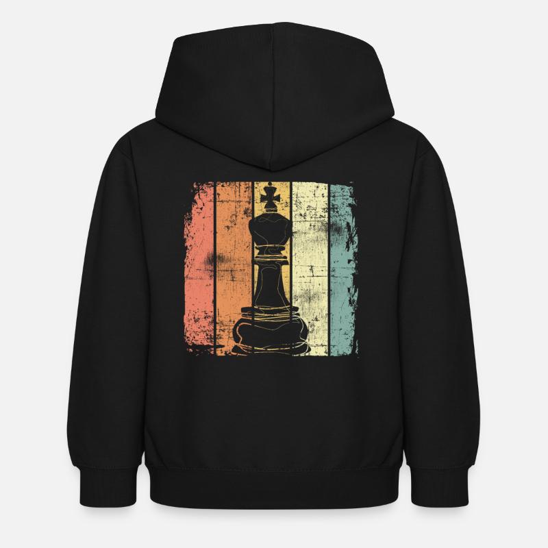 Échecs - Sweat à capuche Enfant - noir