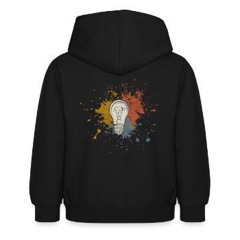 Nerd schlau - Kinder Hoodie - Schwarz - Hinten - AI Model Kid Female (0cm)