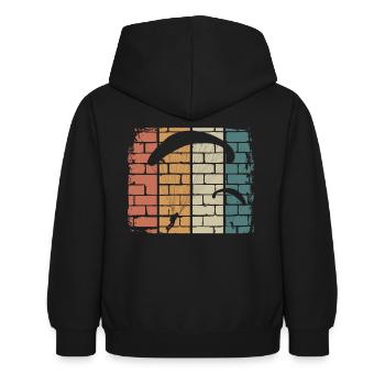 Fallschirm Gleitschirm - Kinder Hoodie - Schwarz - Hinten - AI Model Kid Female (0cm)