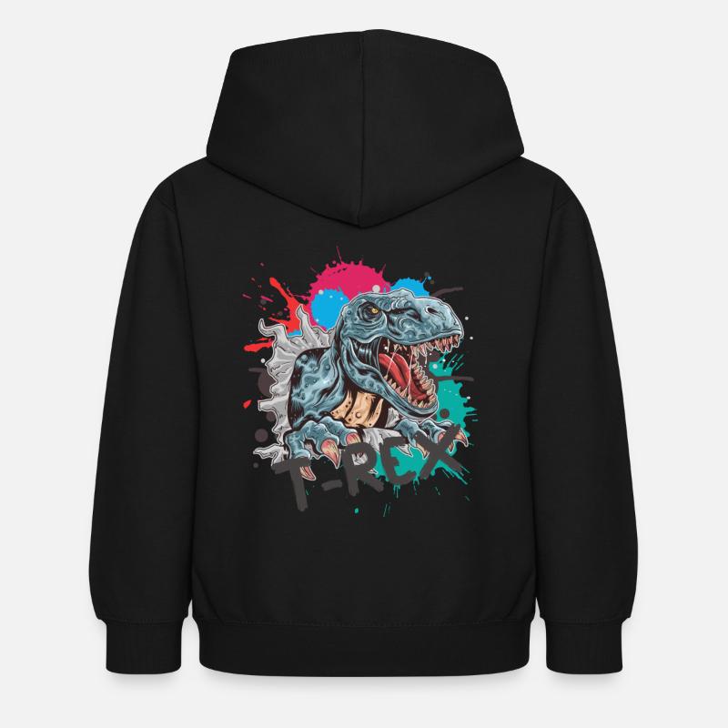 T-Rex - Kinder Hoodie - Schwarz
