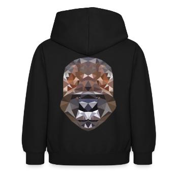 Polygon Design mit einem Gorilla - Polygonal, Poly - Kinder Hoodie - Schwarz - Hinten - AI Model Kid Female (0cm)