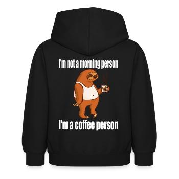 Je ne suis pas une personne du matin, je suis une personne de café - Sweat à capuche Enfant - noir - Dos - AI Model Kid Female (0cm)
