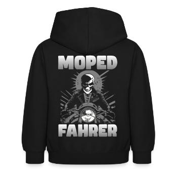 Moped Fahrer - Kinder Hoodie - Schwarz - Hinten - AI Model Kid Female (0cm)