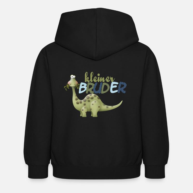 kleiner Bruder Dinosaurier - Kinder Hoodie - Schwarz