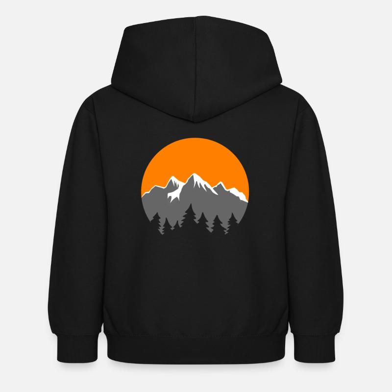 Montagnes - Sweat à capuche Enfant - noir