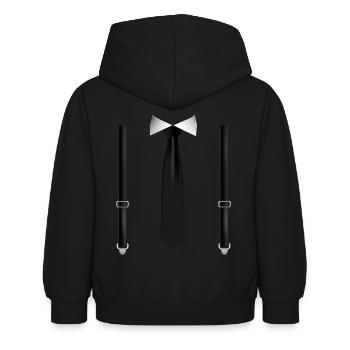 Drôle de cravate avec bretelles noires Mariage parfait - Sweat à capuche Enfant - noir - Dos - AI Model Kid Female (0cm)