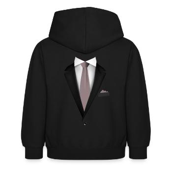 Smoking avec une cravate pour les mariages et spéciaux - Sweat à capuche Enfant - noir - Dos - AI Model Kid Female (0cm)