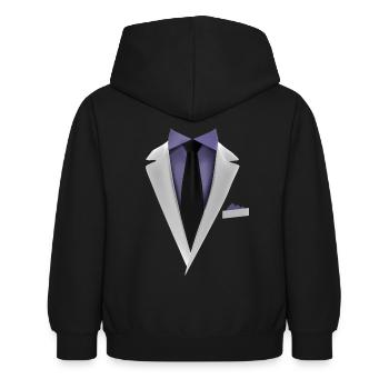 Smoking avec une cravate pour les mariages et spéciaux - Sweat à capuche Enfant - noir - Dos - AI Model Kid Female (0cm)