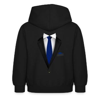 Smoking avec une cravate bleu Royal pour les mariages et - Sweat à capuche Enfant - noir - Dos - AI Model Kid Female (0cm)