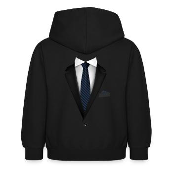 Smoking avec une cravate en acier bleu pour les mariages et - Sweat à capuche Enfant - noir - Dos - AI Model Kid Female (0cm)