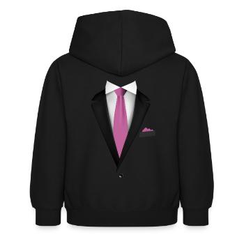 Smoking avec une cravate pour les mariages et spéciaux - Sweat à capuche Enfant - noir - Dos - AI Model Kid Female (0cm)