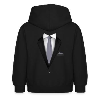 Smoking avec une cravate pour les mariages et spéciaux - Sweat à capuche Enfant - noir - Dos - AI Model Kid Female (0cm)