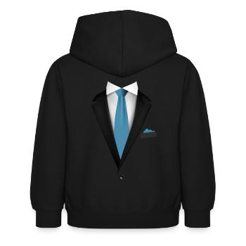 Smoking avec une cravate pour les mariages et spéciaux - Sweat à capuche Enfant - noir - Dos - AI Model Kid Female (0cm)